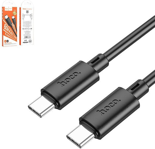 Hoco X88 USB 2.0 Cable USB-C male - USB-C 60W Μαύρο 1m HOC-X88c-BK