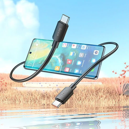 Hoco USB 2.0 Cable USB-C male - USB-C 100W PD Μαύρο 1m HOC-X96c-BK