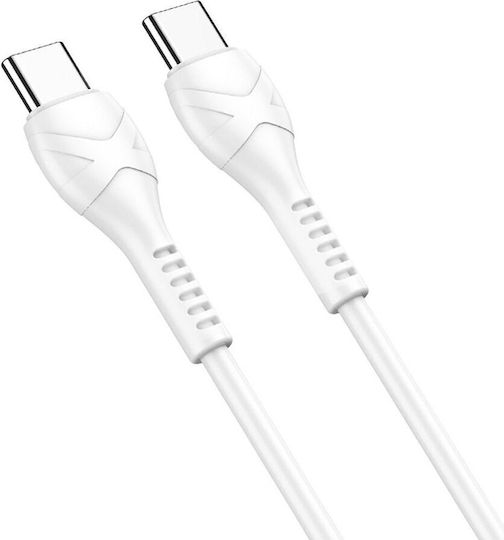Hoco X37 USB 2.0 Cable USB-C male - USB-C 60W PD Λευκό 1m HC-X37TTWH