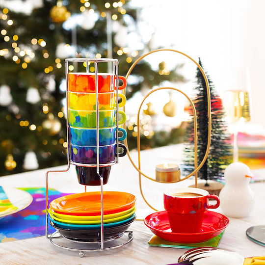 Porcelain Espresso Cups Set 6 Pieces Pylones Palette 36927