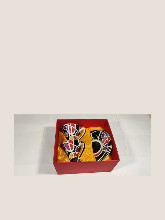 Tasse Für Tee Design Set 4 Stück Mit Teller Packung Geschenk 16*10cm