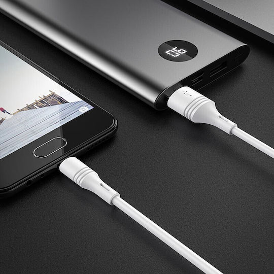 Borofone BX43 Triumph USB 2.0 Cable USB-C male - USB-A White 1m