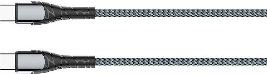 Ldnio LC101 Braided USB 2.0 Cable USB-C Male - USB-C 60W PD Gray 1m