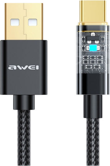 Awei CL-139T USB 2.0 Cable USB-C male - USB-A 100W PD Μαύρο 1m 887684
