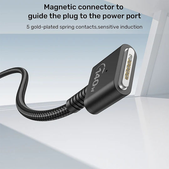 Unitek USB 2.0 Cable USB-C male - Magsafe 3 140W PD Μαύρο 2m C14121BK-2M