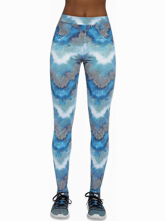 Training Γυναικείο Μακρύ Κολάν Ψηλόμεσο & Push Up Multicolor