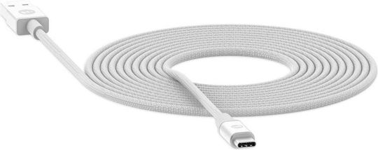 Mophie Geflochtenes USB 2.0 Kabel USB Typ-C männlich - USB-A Weiß 3m 409903207