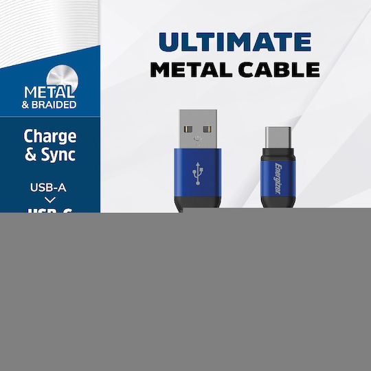 Energizer Braided USB 2.0 Cable USB-C Male - USB-C 100W PD Black 2m C541CKBK