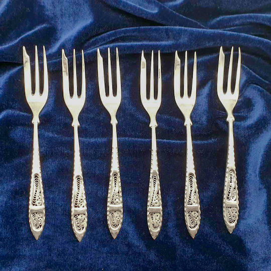 Ασημένια Πιρούνια 6τμχ 16cm Pir00007