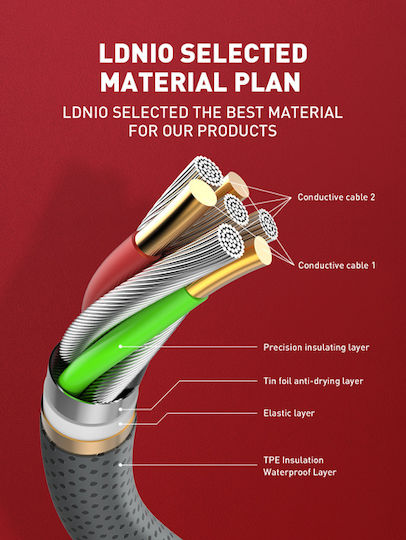 Ldnio LS441 USB 2.0 Cable USB-C male - USB-A 12W Γκρι 1m