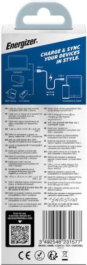 Energizer Плетен USB 2.0 Кабел USB-C Мъжки - USB-A Син 2м C520CKBL