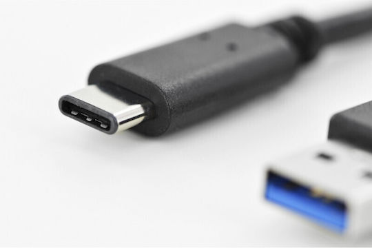 Digitus USB 2.0 Cable USB-C male - USB-A PD Μαύρο 1m AK-300136-010-S Bulk