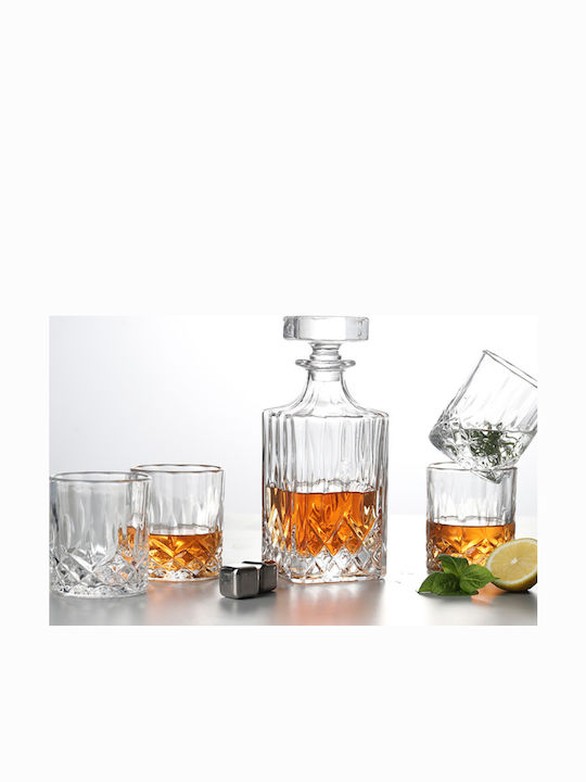 Glass Whiskey Decanter with Stopper & Glasses 6pcs