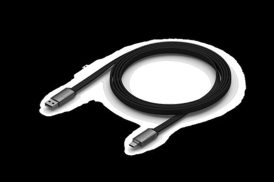 Incharge 6 Max Mercury Keychain / Braided USB 2.0 Cablu USB-C bărbătesc - USB-A Gri 1.5m