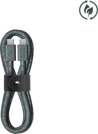 Native Union Belt USB 2.0 Cable USB-C male - USB-C 240W PD Πράσινο 2.4m