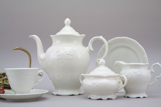 Porcelain Composition “fiorina White” Dinnerware Set 67 Pieces