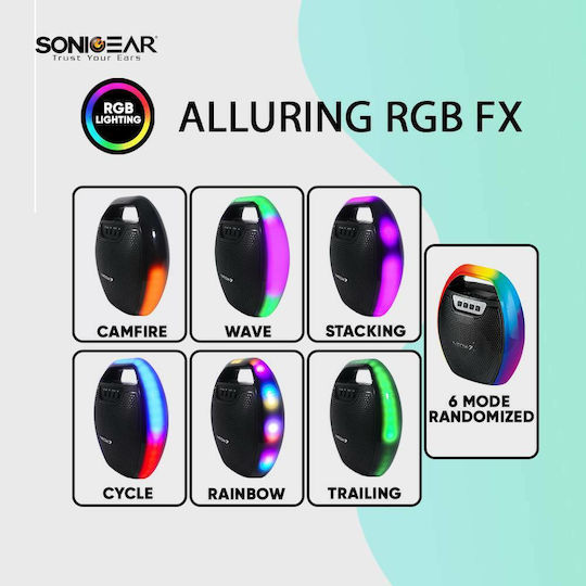 Sonic Gear NEOX7 Ηχείο Bluetooth 5W με Ραδιόφωνο και Διάρκεια Μπαταρίας έως 8 ώρες Μαύρο