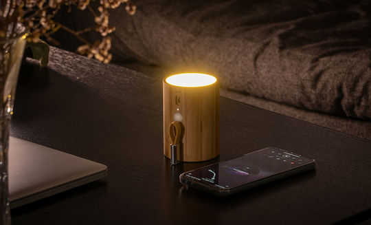 Gingko Drum Light Ηχείο Bluetooth 5W με Διάρκεια Μπαταρίας έως 8 ώρες Bamboo