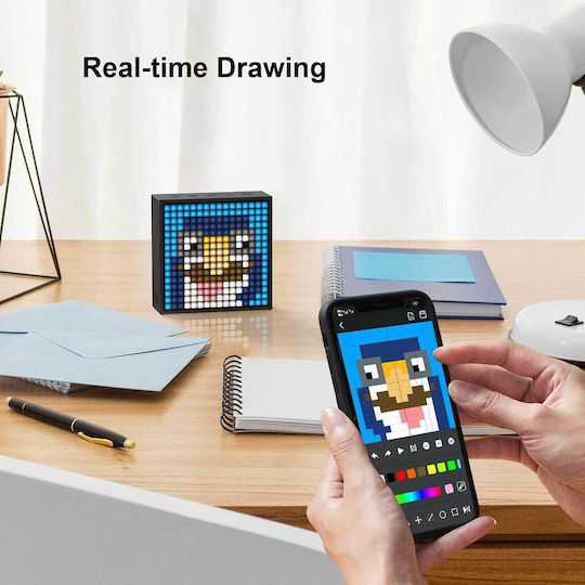 Divoom Timebox Evo Ηχείο Bluetooth 6W με Ραδιόφωνο και Διάρκεια Μπαταρίας έως 6 ώρες Μαύρο