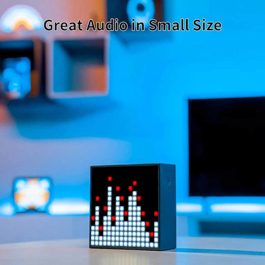 Divoom Timebox Evo Ηχείο Bluetooth 6W με Ραδιόφωνο και Διάρκεια Μπαταρίας έως 6 ώρες Μαύρο