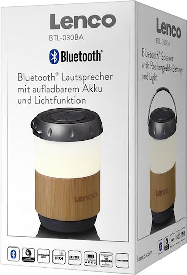 Lenco BTL-030BA Ηχείο Bluetooth 3W με Διάρκεια Μπαταρίας έως 40 ώρες Bamboo-White