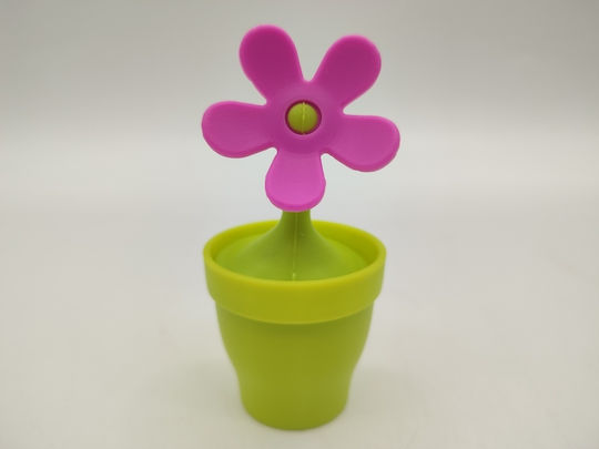 Tea Filter Flower Pot Flower Silicone 11cm Pink Faceted