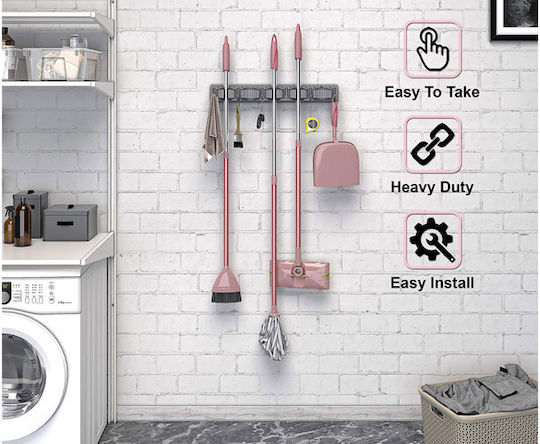 Polyhanger Organizer 5 Rods 6 Folding Hooks Gray 46.5x6.5x7cm Plastic
