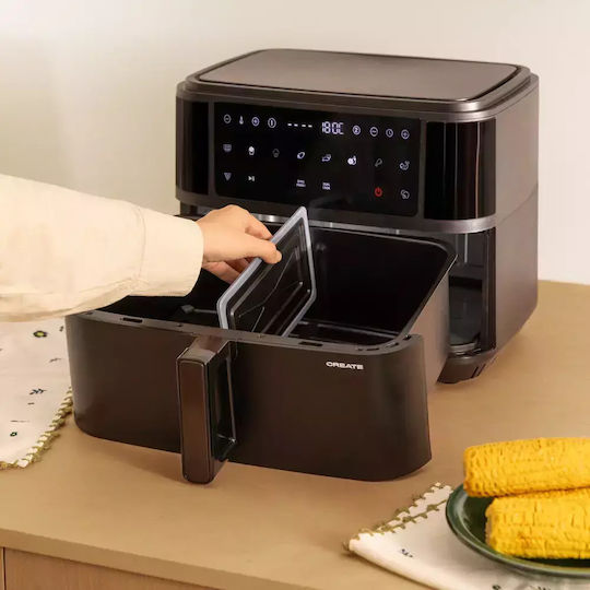 Create Air Fryer with Double Detachable Bucket 10lt Black