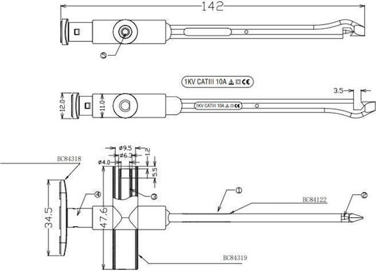Multimeter Hakenbohrkreis Automatische Reparatur Nicht Zerstörende Nadel Bohrung Rote