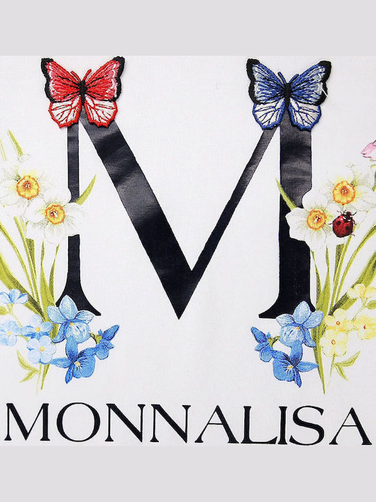 Long-Sleeved Monnalisa T-Shirt Large Logo 115602sb 5201-0099 Girl