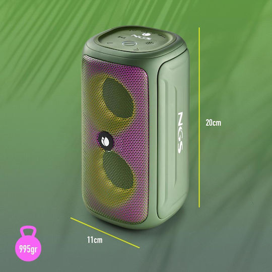 NGS Roller Beast Ηχείο Bluetooth 16W με Ραδιόφωνο και Διάρκεια Μπαταρίας έως 7 ώρες Πράσινο