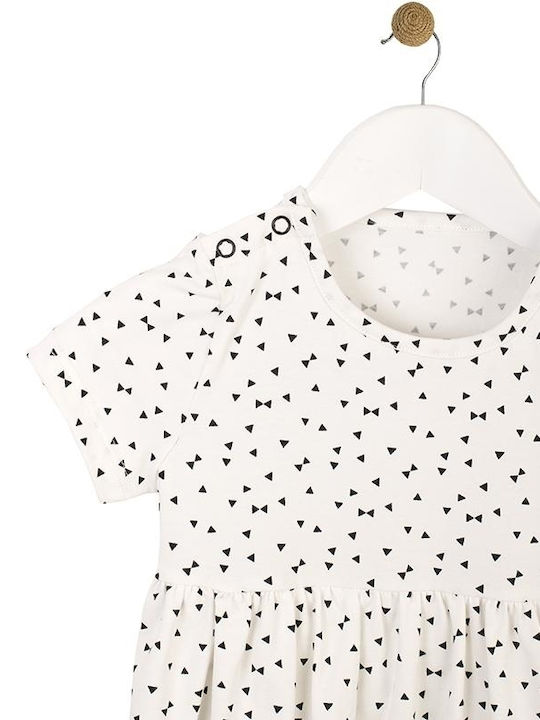 Karfitsomenos Gatos Kinderkleid Kurzärmelig Weiß