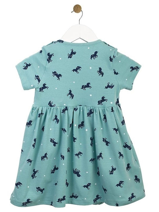 Karfitswmenos Gatos Baby Mädchenkleid Integriertes Body & Muster Einhörner