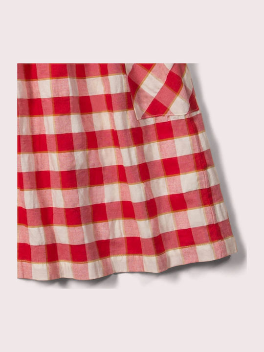Παιδικό Φόρεμα Red Check Pinny Dress 100 Οργανικό Βαμβάκι Κόκκινο Καρό S22-627-redc