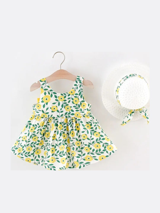 Girls Dress Yellow Hat