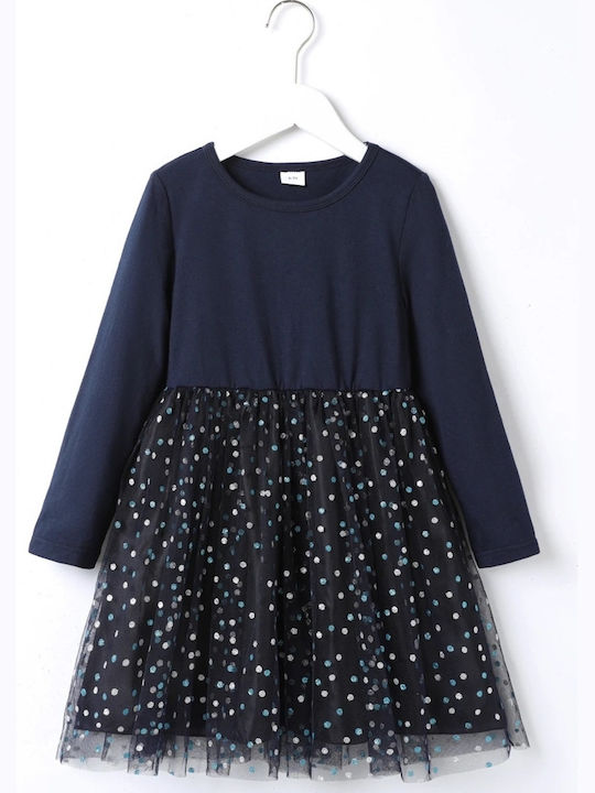 Φορεματάκι Glitter Polka Dots Σκούρο Μπλε