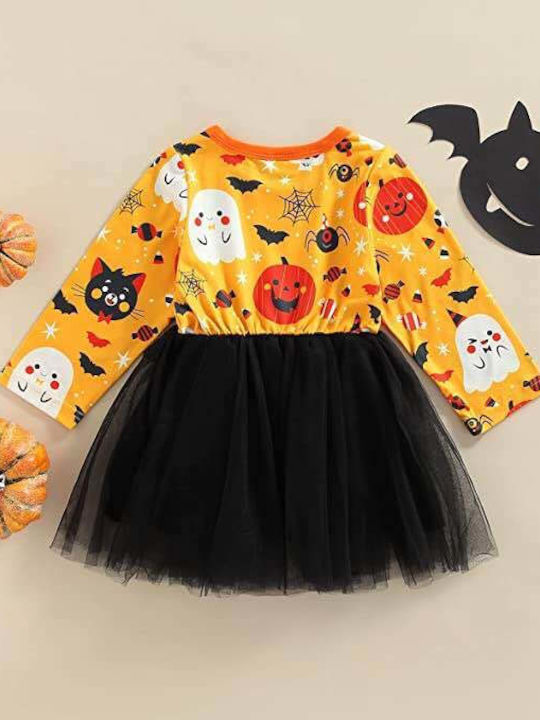 Halloween Φορεματάκι Pumpkin Stars Μαύρο