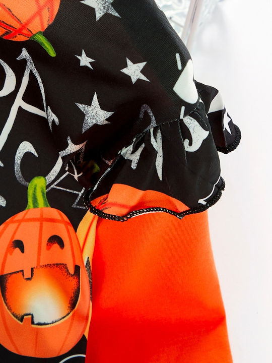 Halloween Φορεματάκι Stylish Pumpkin Stars Μαύρο