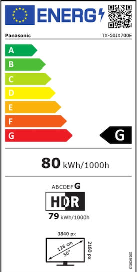 Panasonic Smart Τηλεόραση 50" 4K UHD LED TX-50JX700E HDR (2021)