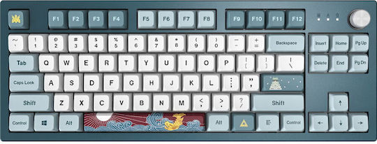 Montech MK87FB Гейминг Инженерен Клавиатура Без Ключове с Gateron G-Pro Brown Превключватели и RGB Осветление Английски (САЩ) Син