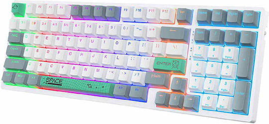 Onikuma G38 Gaming Mechanical Keyboard Tenkeyless with Custom Brown switches and Illuminated keys (English US) White
