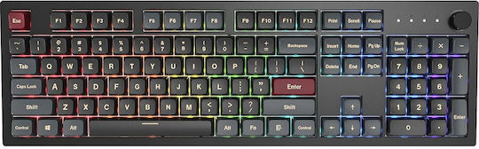 Montech MKey Darkness Gaming Tastatură Mecanică cu Gateron G-Pro Red comutatoare și iluminare RGB (Engleză US)