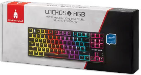 Spartan Gear Lochos 2 Gaming Μηχανικό Πληκτρολόγιο Tenkeyless με RGB φωτισμό (Αγγλικό US)