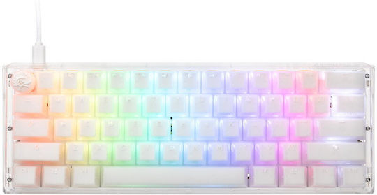 Ducky One 3 Aura Mini Gaming Mechanical Keyboard 60% with Gateron Baby Kangaroo switches and RGB lighting (English US) White