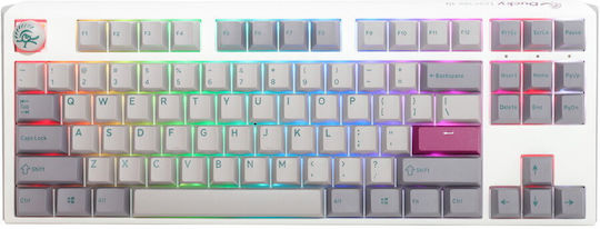 Ducky One 3 Mist Gaming Πληκτρολόγιο Tenkeyless με Cherry MX Silent Red διακόπτες και RGB φωτισμό (Αγγλικό US) Λευκό