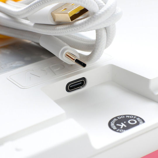 Ducky Wired One 3 Gossamer Gaming Μηχανικό Πληκτρολόγιο Tenkeyless με Cherry MX Red διακόπτες και Φωτιζόμενα πλήκτρα (Αγγλικό US) Λευκό