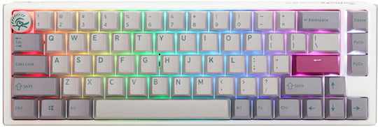 Ducky Wired One 3 Mist Sf Gaming Μηχανικό Πληκτρολόγιο 65% με Cherry MX Speed Silver διακόπτες και RGB φωτισμό (Αγγλικό US) Λευκό