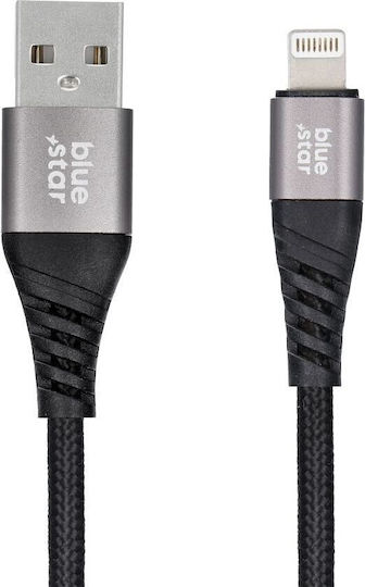 Blue Star Braided USB-A la Cablu Lightning Negru 1.2m (594889)