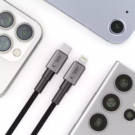 Tech-Protect Ultraboost Dna Редовна USB-C към Lightning кабел 27W Сив 0.25м