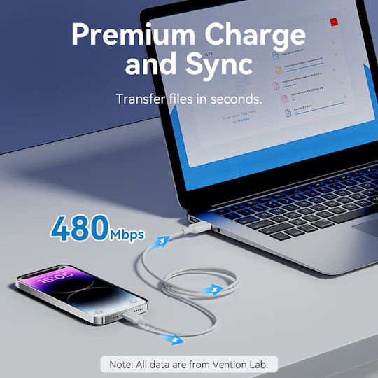 Vention USB-C To Lightning Cable Black 2m LAMBH